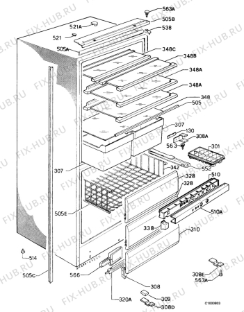 Взрыв-схема холодильника Electrolux ER3124I - Схема узла Housing 001